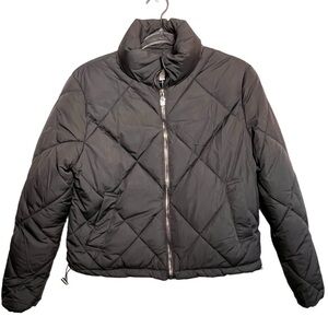 Women's Black Quilted Ski Jacket